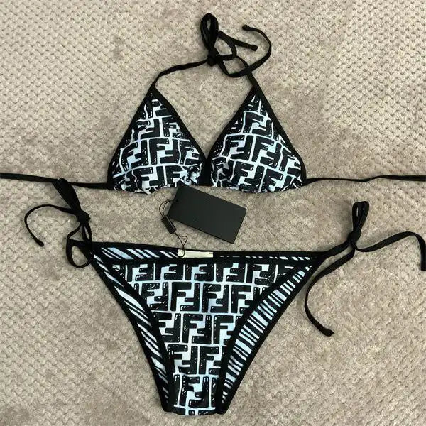 Fashion Letter Printed Bikini Swimsuit