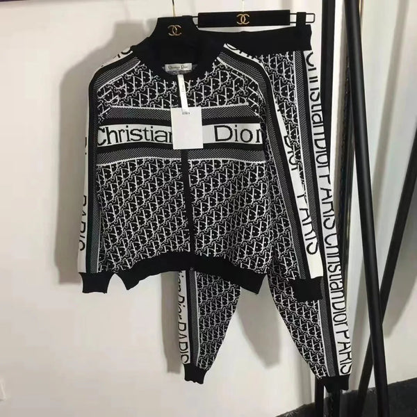 Fashion Letter Printed Suit Top+Pants