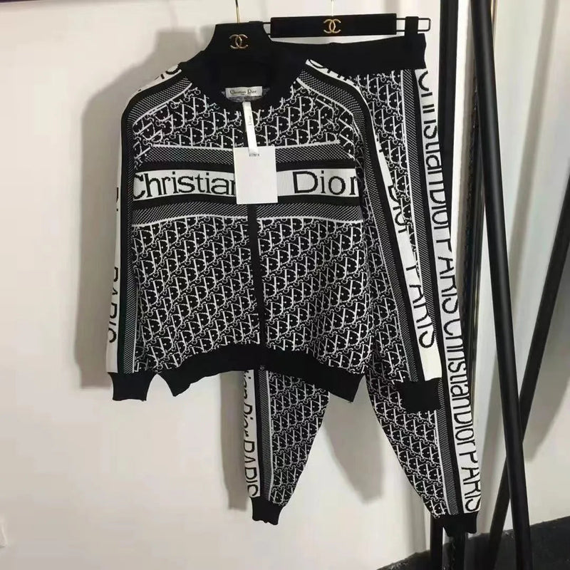Fashion Letter Printed Suit Top+Pants