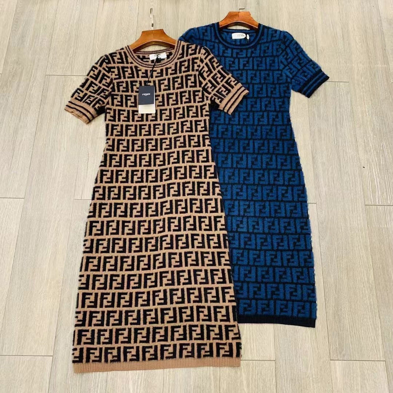 Women's Letter Printed Knited Dress