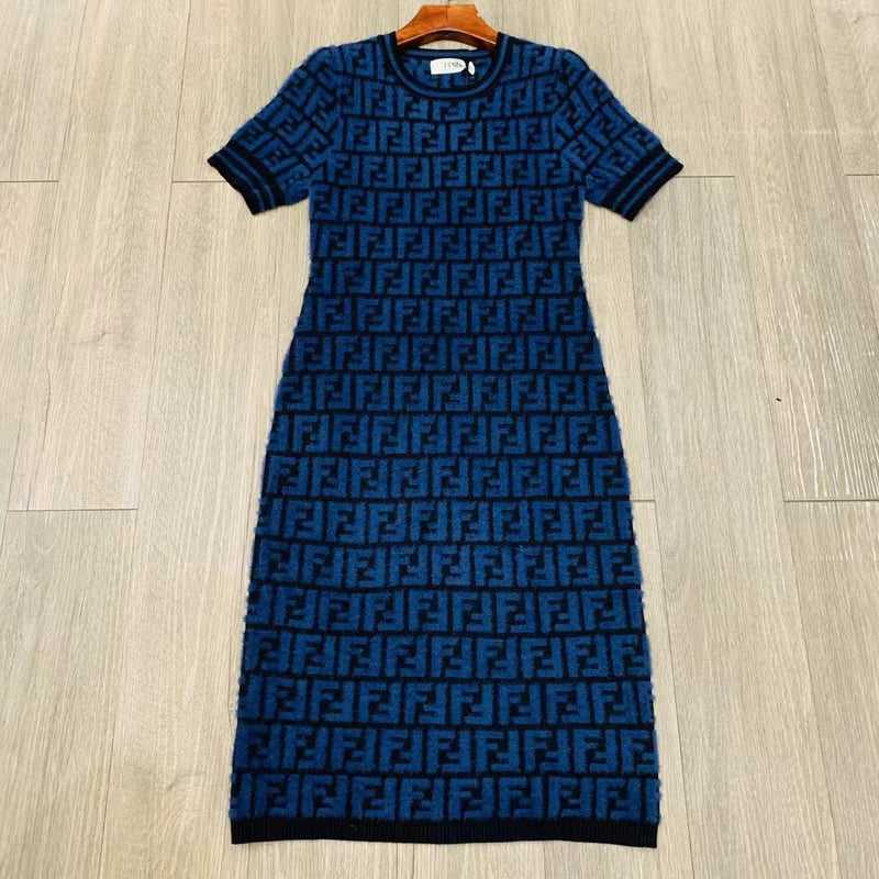 Women's Letter Printed Knited Dress