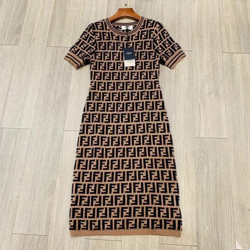 Women's Letter Printed Knited Dress