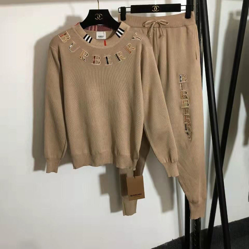 Fashion Letter Printed Suit Top+Pants