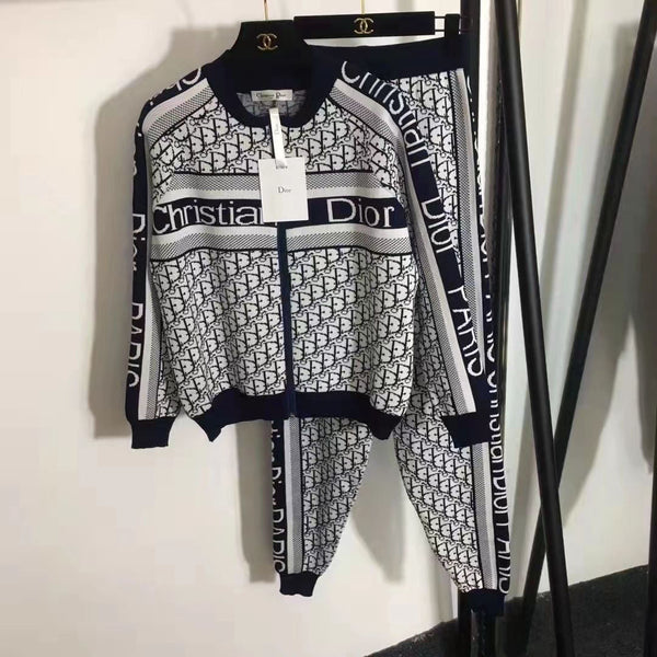 Fashion Letter Printed Suit Top+Pants