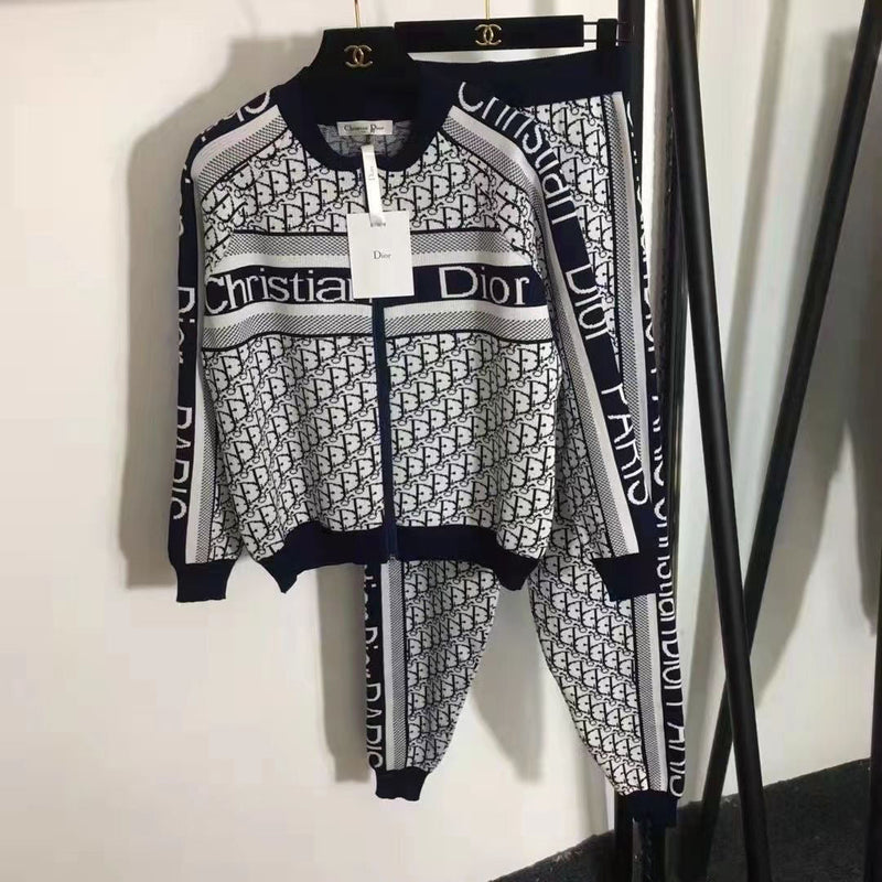 Fashion Letter Printed Suit Top+Pants