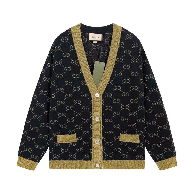 Letter Print Cardigan Sweater