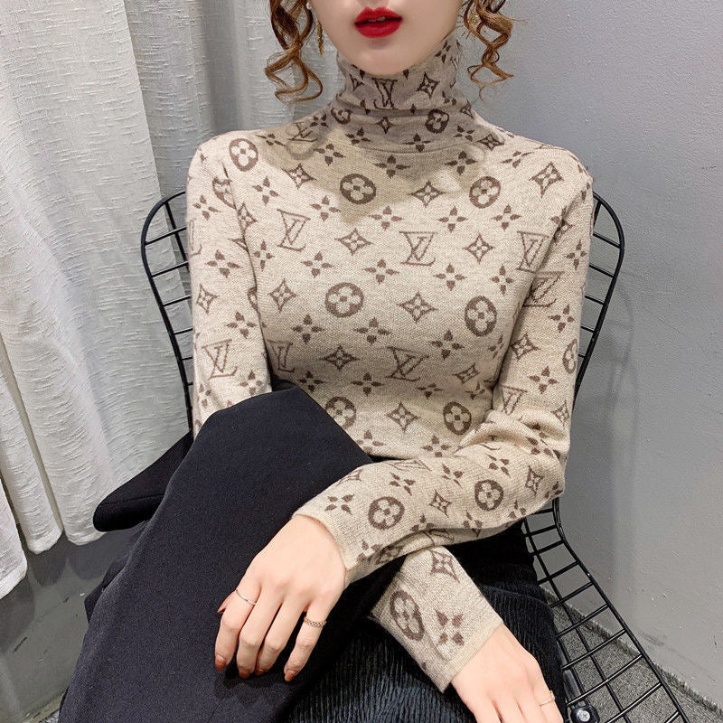 New Fashion Printed Slim Top With Bottoming Shirt