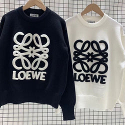 Women's Pure Color Printed Pullover Sweater