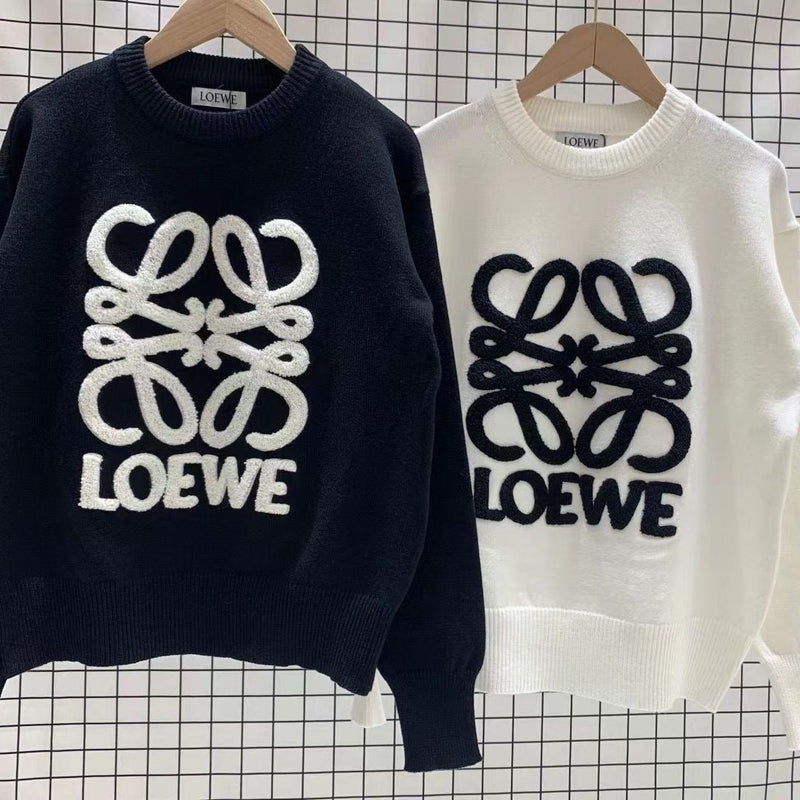 Women's Pure Color Printed Pullover Sweater