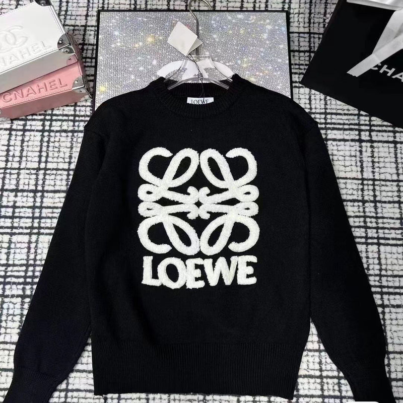 Women's Pure Color Printed Pullover Sweater