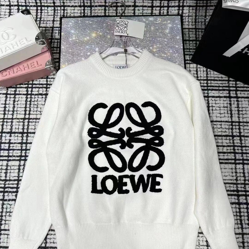 Women's Pure Color Printed Pullover Sweater