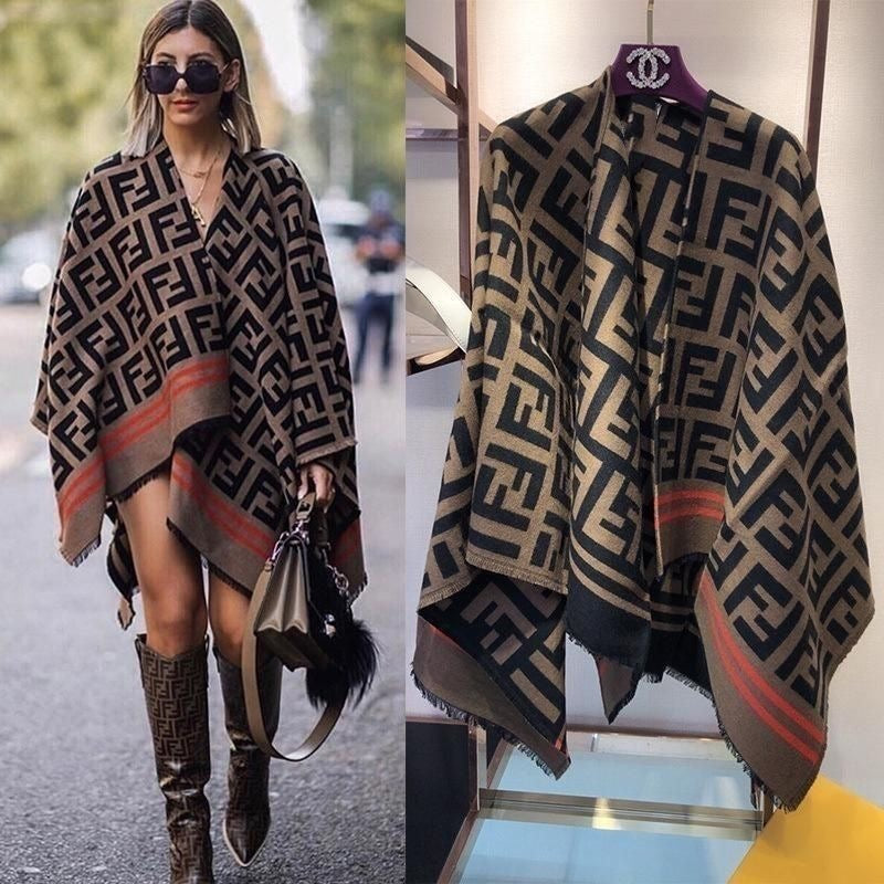 Pure Cashmere Letter Print Scarf Shawl