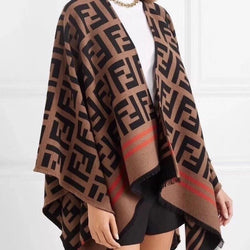 Pure Cashmere Letter Print Scarf Shawl