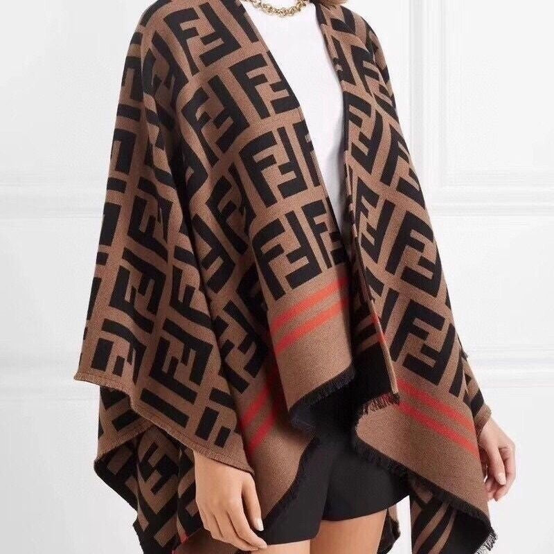 Pure Cashmere Letter Print Scarf Shawl