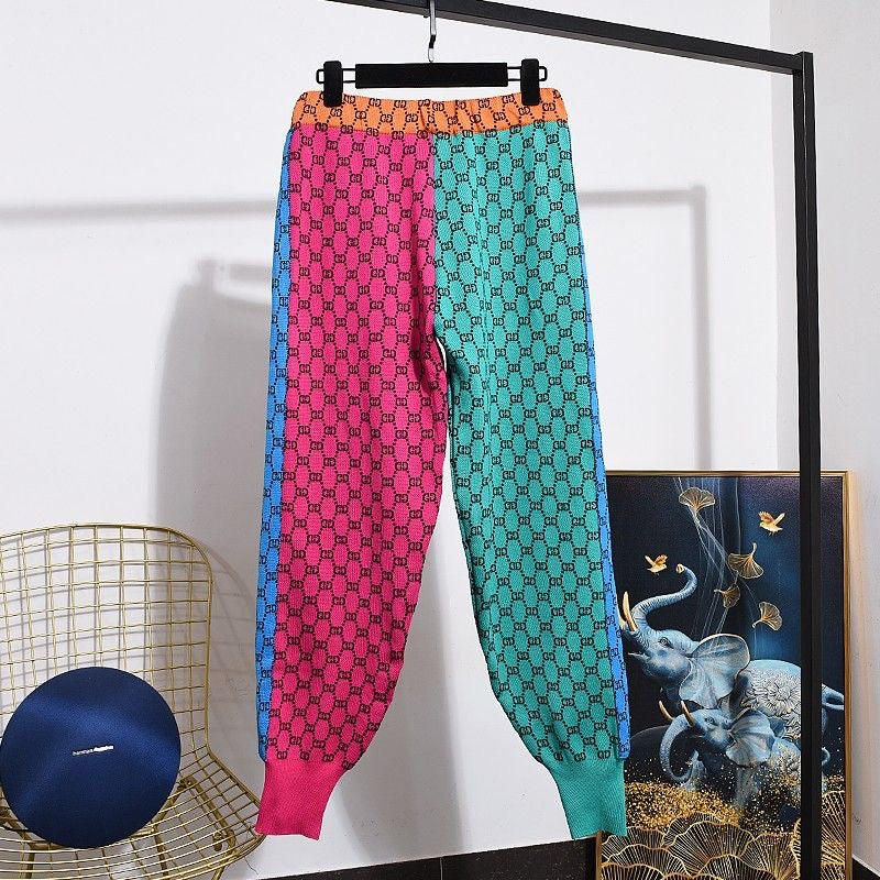 Letter Print Color Block Set