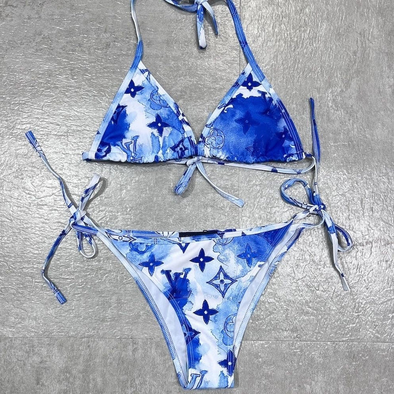 Fashion Letter Printed Bikini Swimsuit
