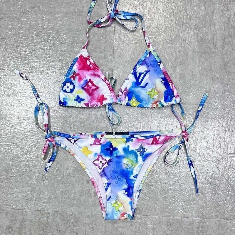Fashion Letter Printed Bikini Swimsuit