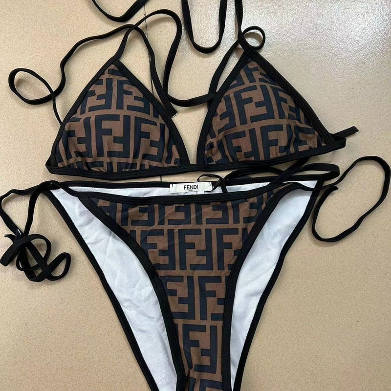 Fashion Letter Printed Bikini Swimsuit