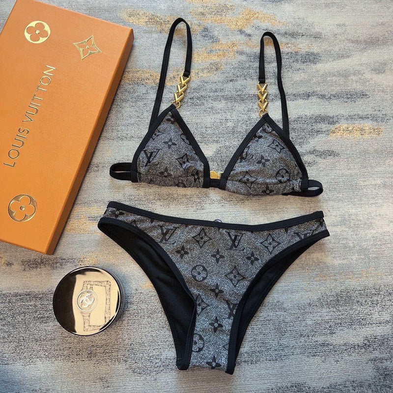 Fashion Letter Printed Bikini Swimsuit