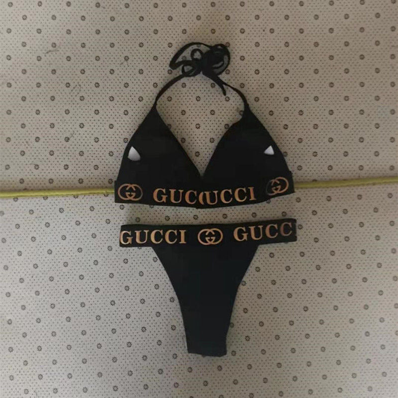 Fashion Letter Printed Bikini Swimsuit