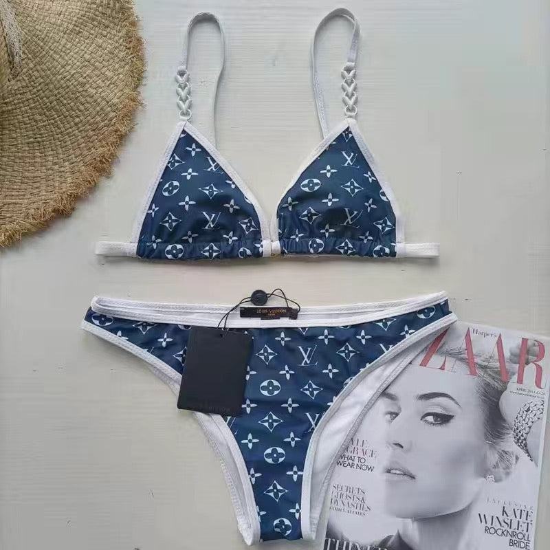 Fashion Letter Printed Bikini Swimsuit