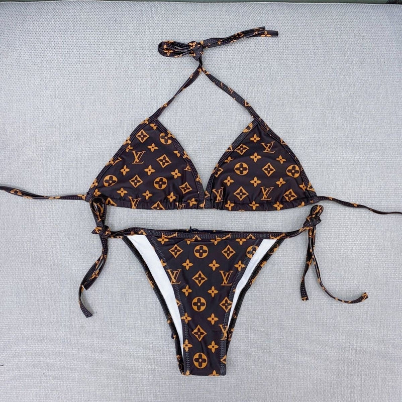Fashion Letter Printed Bikini Swimsuit