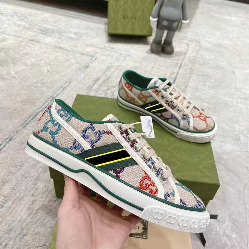 Luxury Canvas Embroidered Flat Casual Sneakers