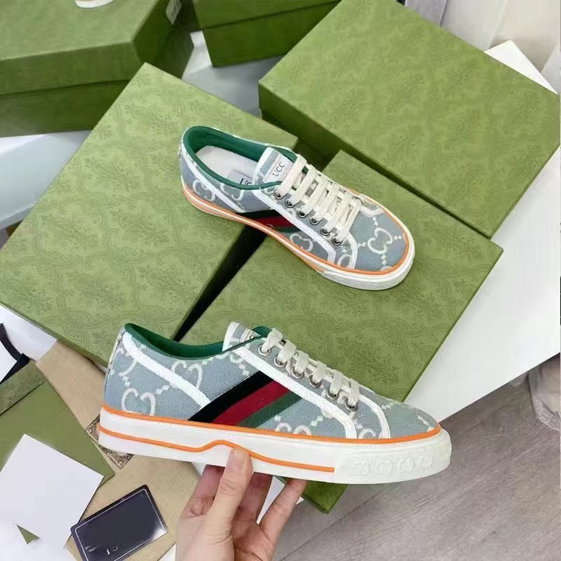 Luxury Canvas Embroidered Flat Casual Sneakers