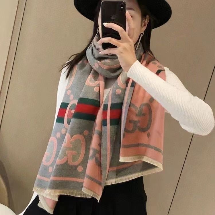Fashion Contrast Color Cashmere Scarf