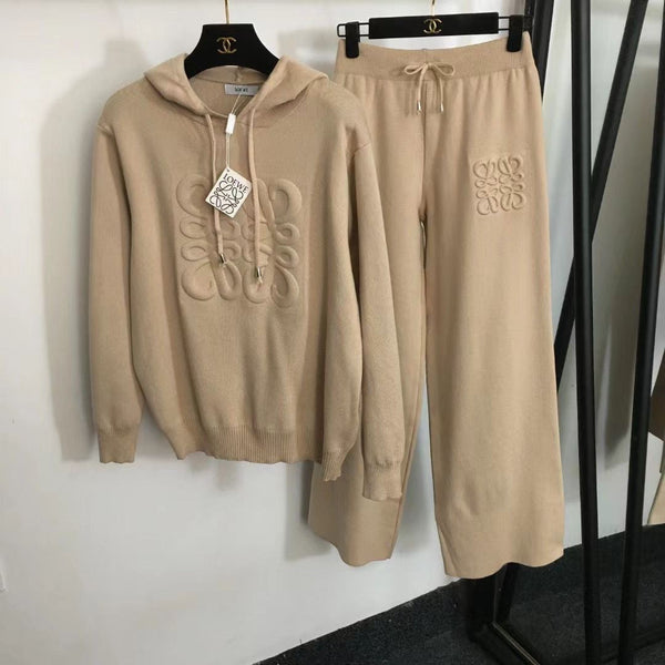 Knitted Pullover Wide Leg Pants 2 Piece Set