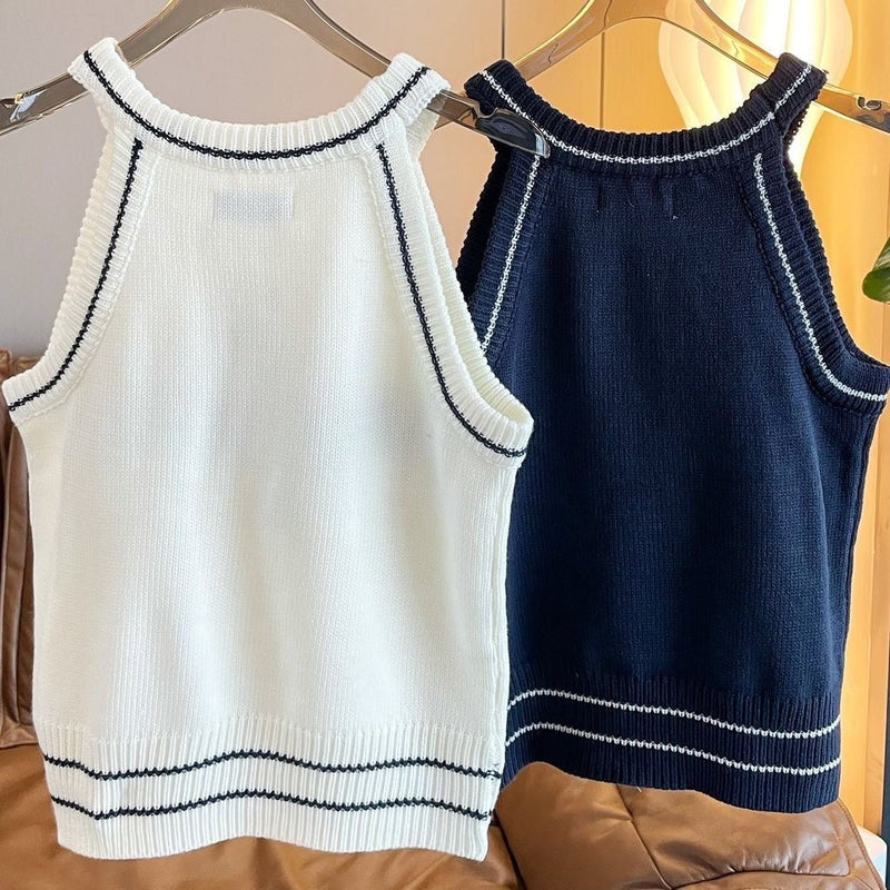 Fashion Letter Printed Knitted Camisole