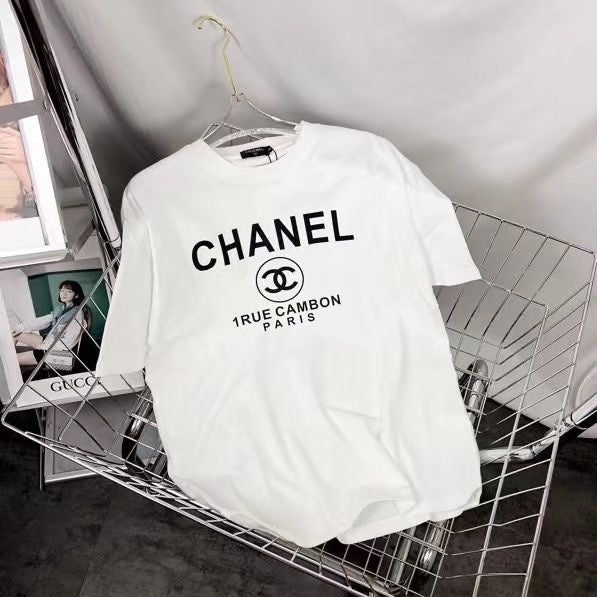 Letter Printed Cotton T-Shirt