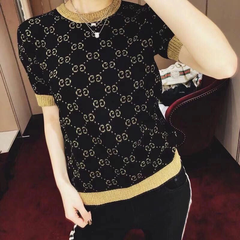 Letter Printed Short Sleeves/Sweater/Cardigan