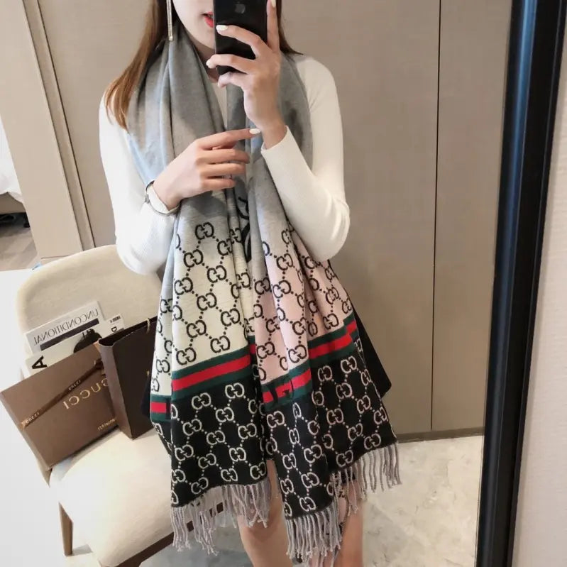 New Double-Sided Two-Color Scarf Shawl
