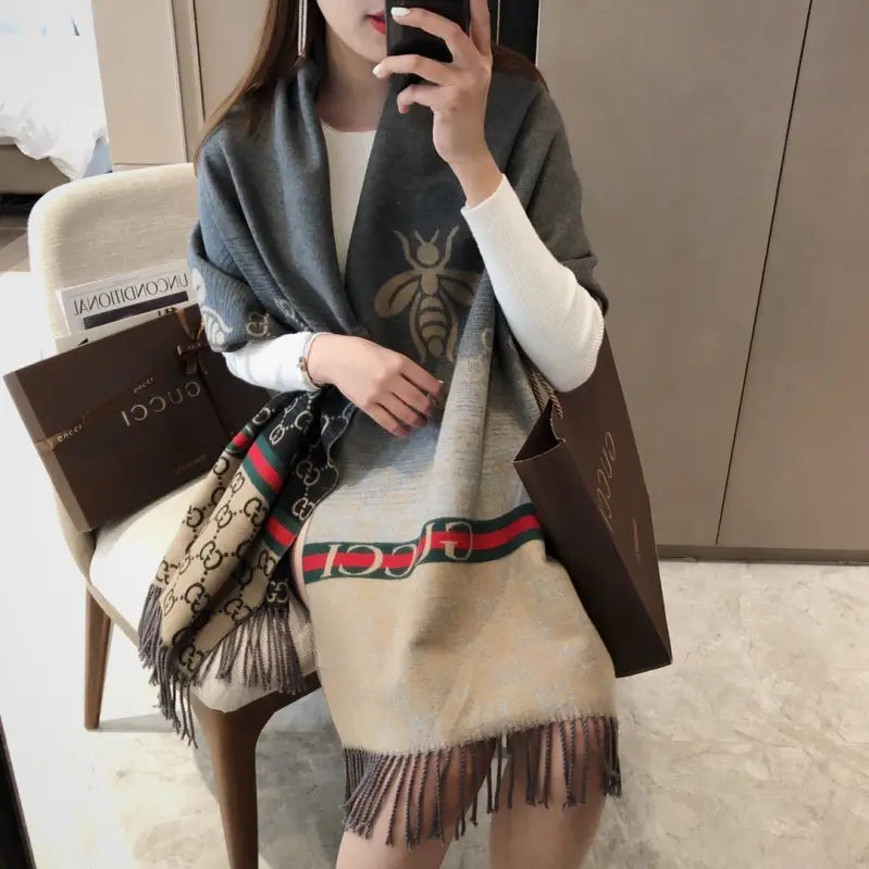 New Double-Sided Two-Color Scarf Shawl