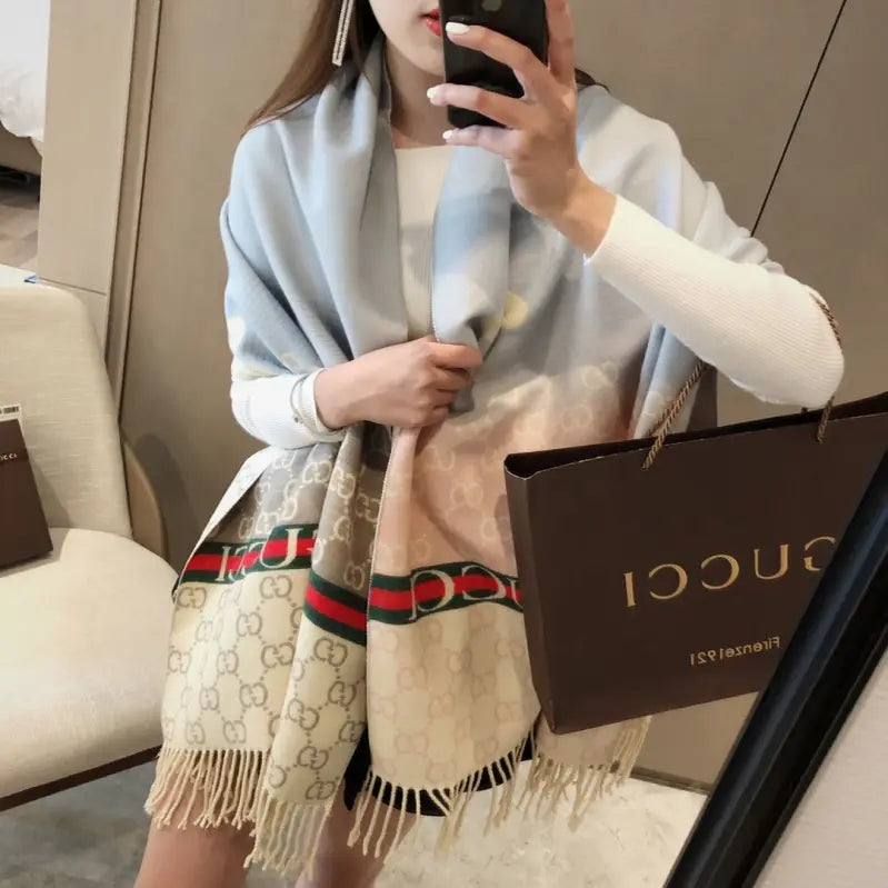 New Double-Sided Two-Color Scarf Shawl