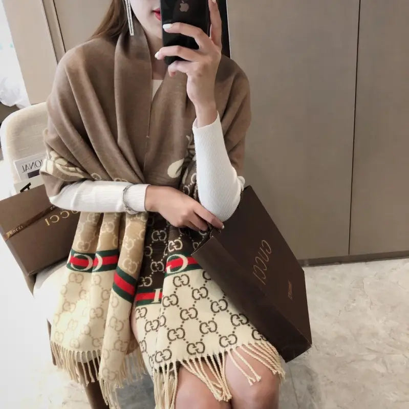 New Double-Sided Two-Color Scarf Shawl