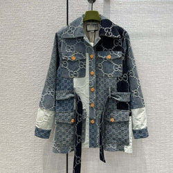 Retro Color Block Denim Jacket