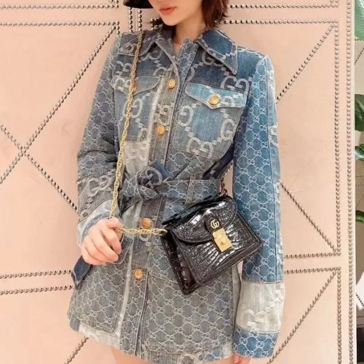 Retro Color Block Denim Jacket
