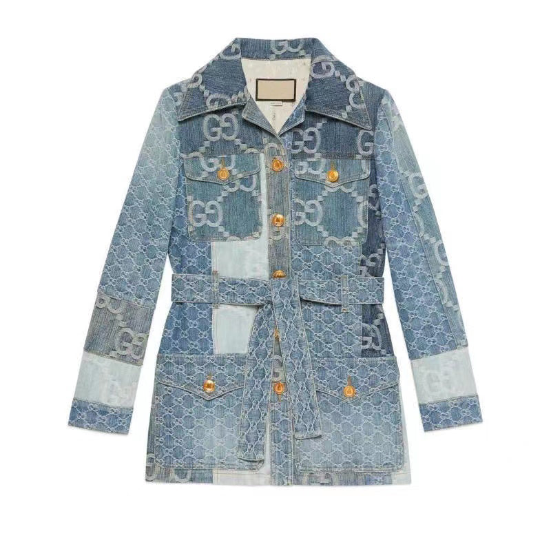 Retro Color Block Denim Jacket