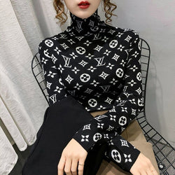 New Fashion Printed Slim Top With Bottoming Shirt