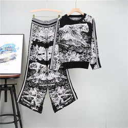 Wide Leg Pants And Top Two Piece Set