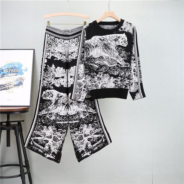 Wide Leg Pants And Top Two Piece Set