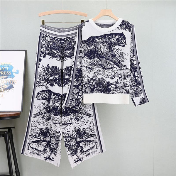 Wide Leg Pants And Top Two Piece Set