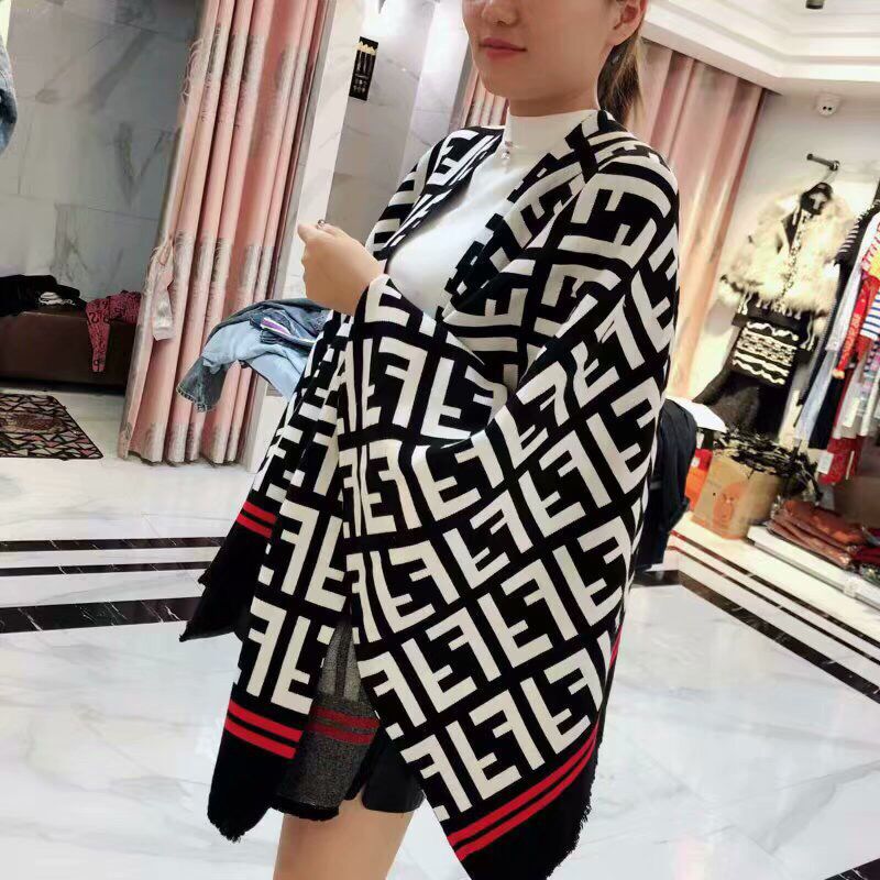 Pure Cashmere Letter Print Scarf Shawl
