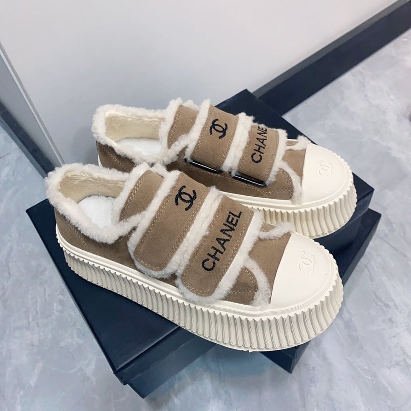 Velvet High-topgenuine Leather Platform Shoes
