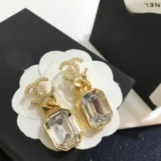 Letter Decoration Crystal Earrings