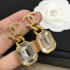 Letter Decoration Crystal Earrings
